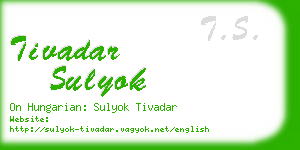 tivadar sulyok business card